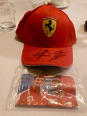 The signed Ferrari cap