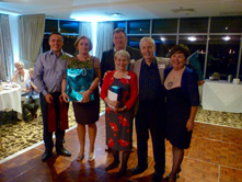 Matthew, Caroline and Tony Curran and Jacquie and Paul Johnson<br> receive tokens of our appreciation from Pauline Jones
