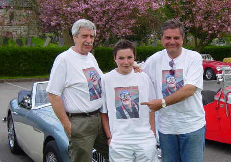 The 'Cool Ken' Broster fan club resplendent in their new tee shirts.