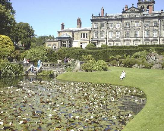 The lake in the foreground was well stocked with fish and lilies.