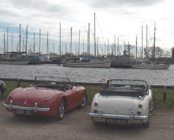 Healeys of Ivor Davies and Bernard Jones at Glasson Dock.