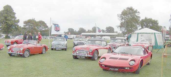 Northen Centre Stand. The Lamborghini on the right is club member Peter Hobson's other car.