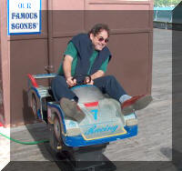 Denis Welch getting in more 'practice' on Bangor pier.