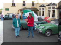 Ilma Smith and Hester Waldon outside the Princes Arms at Trefriw.