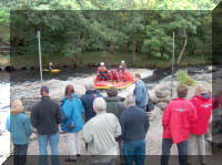 Coffee stop and we watch the white water rafters, none volunteered to have a go.